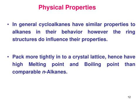 4.1: Names and Physical Properties of Cycloalkanes.